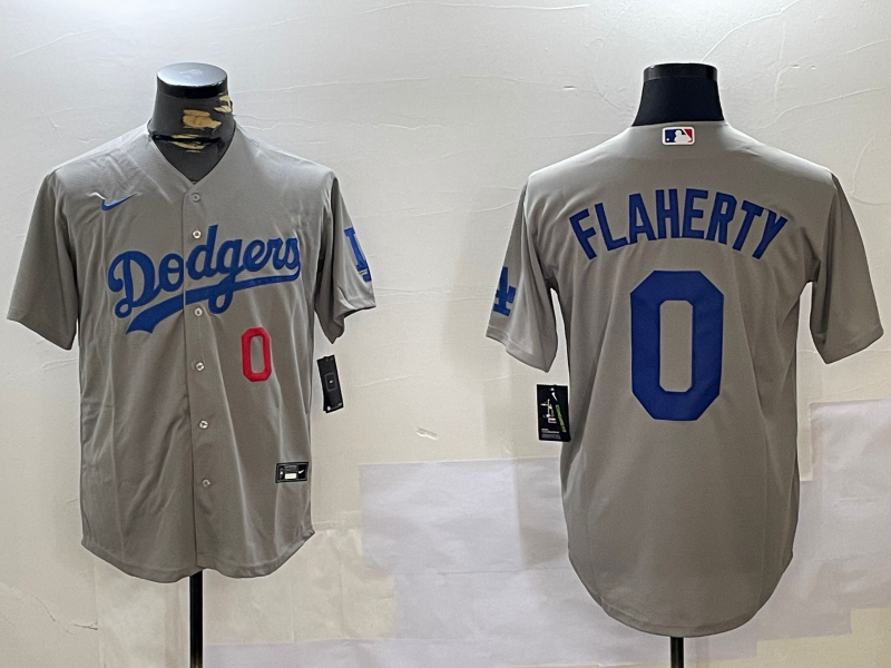 Men's Los Angeles Dodgers Jack Flaherty #0 Gray Jersey